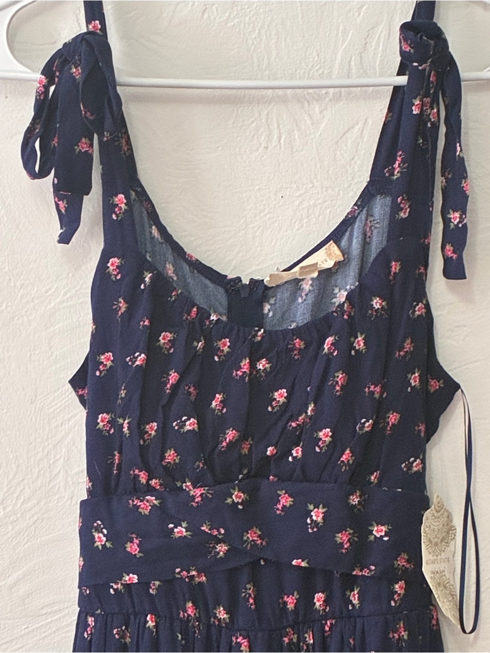Altar'd State Navy Maxi Dress with Pink Floral Accents - Picture 3 of 11